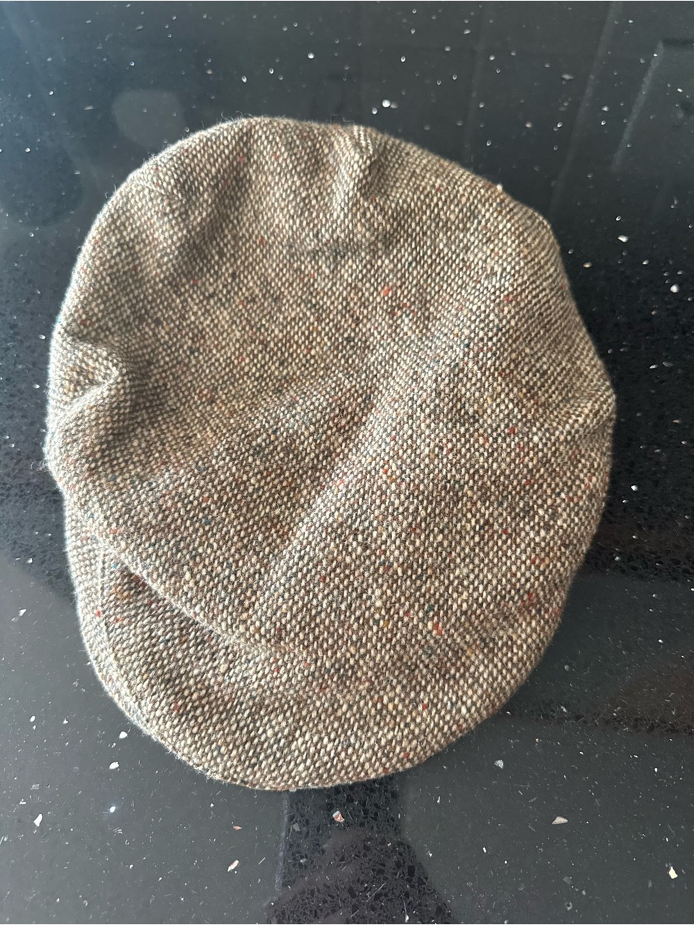 Vintage Hanna Hats Donegal Tweed Newsboy Cap Ireland Brown Wool Flat Cap